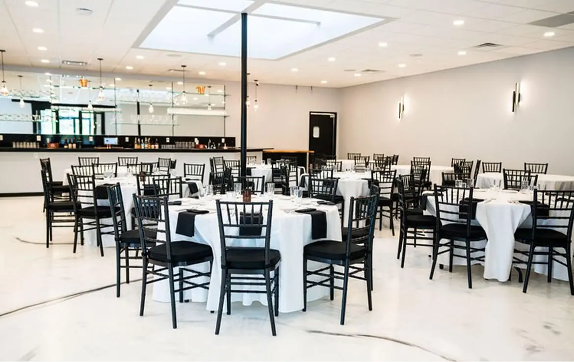 Event venue dining room setup