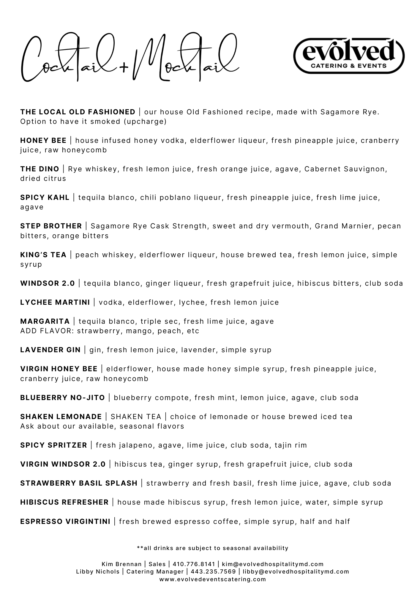 Corporate Menu