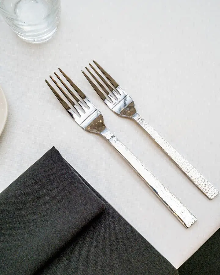 Silver forks table setting