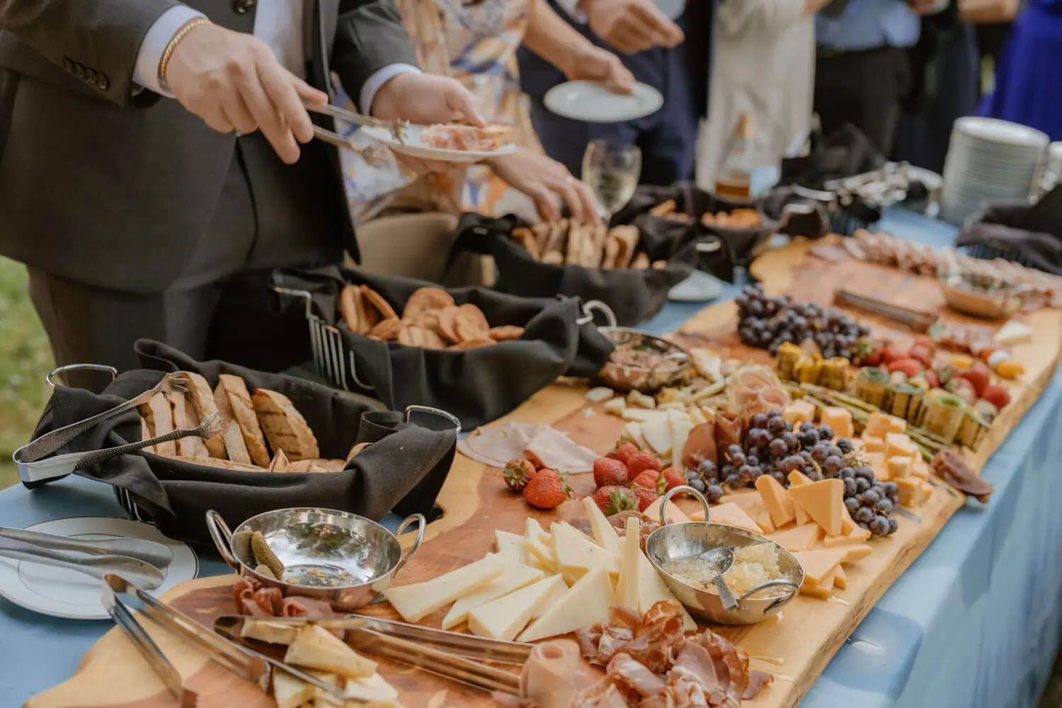 Event charcuterie board setup
