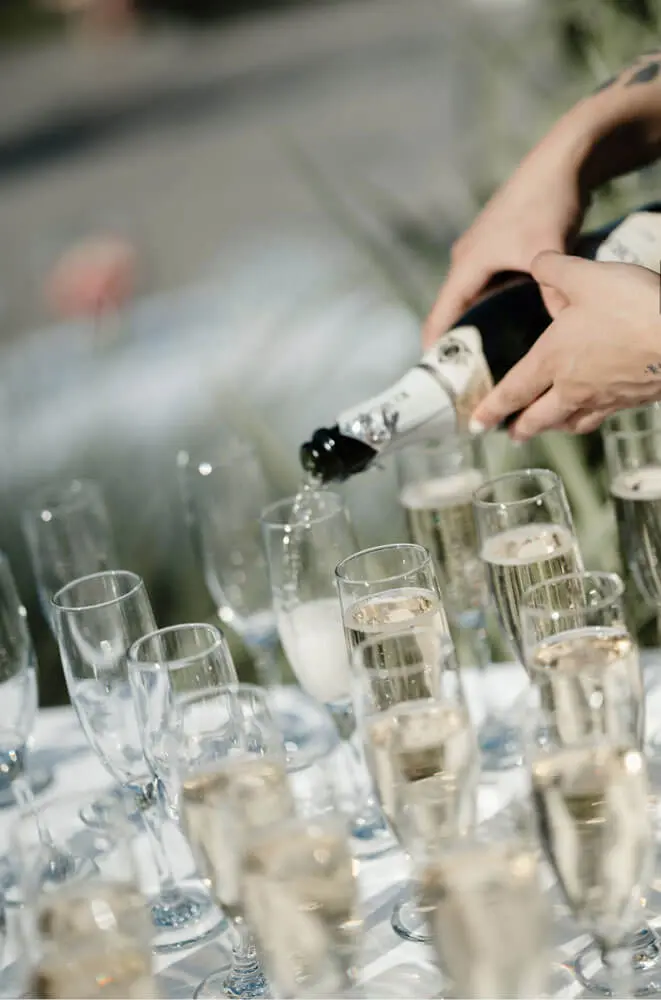 Pouring champagne service