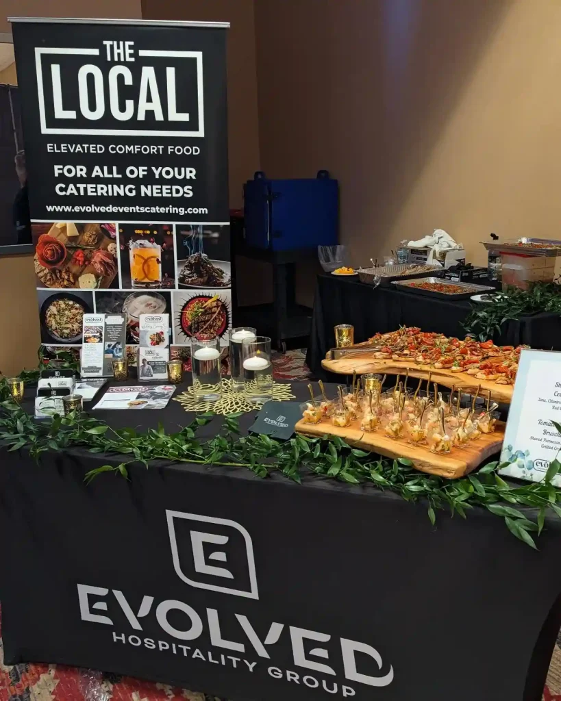a table with foods and drinks for full-service catering in Fallston MD.