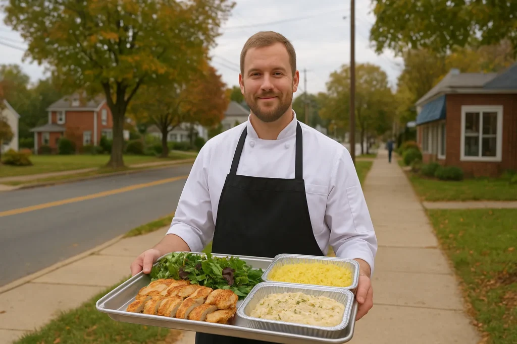 Professional funeral catering setup in Fallston, MD by Evolved Catering & Events for memorial service.