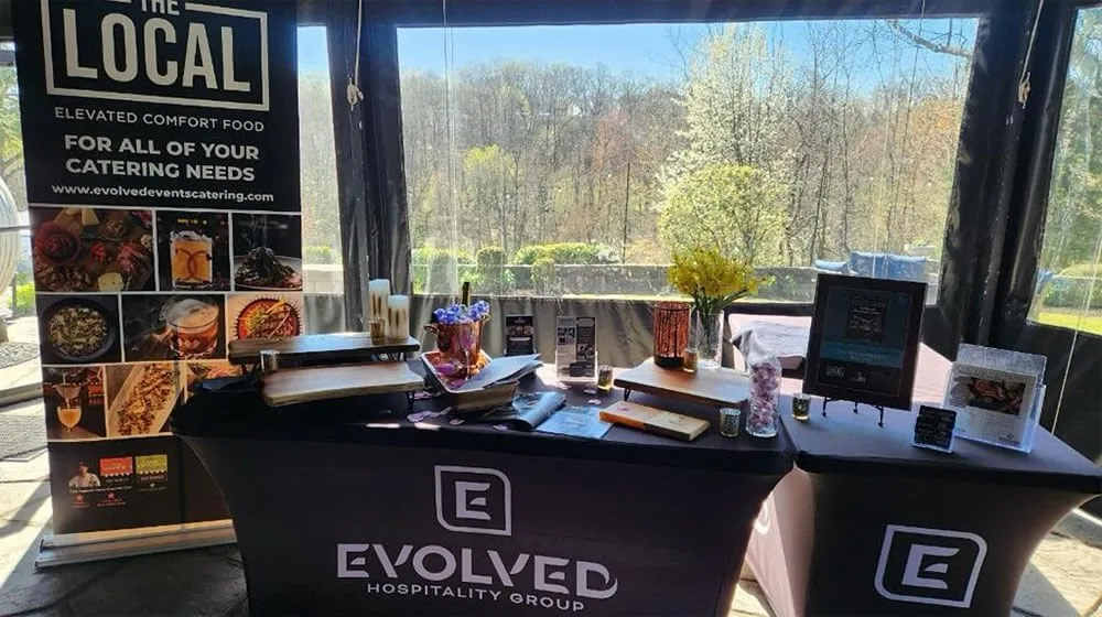 Global cuisine display at a Baltimore catering event