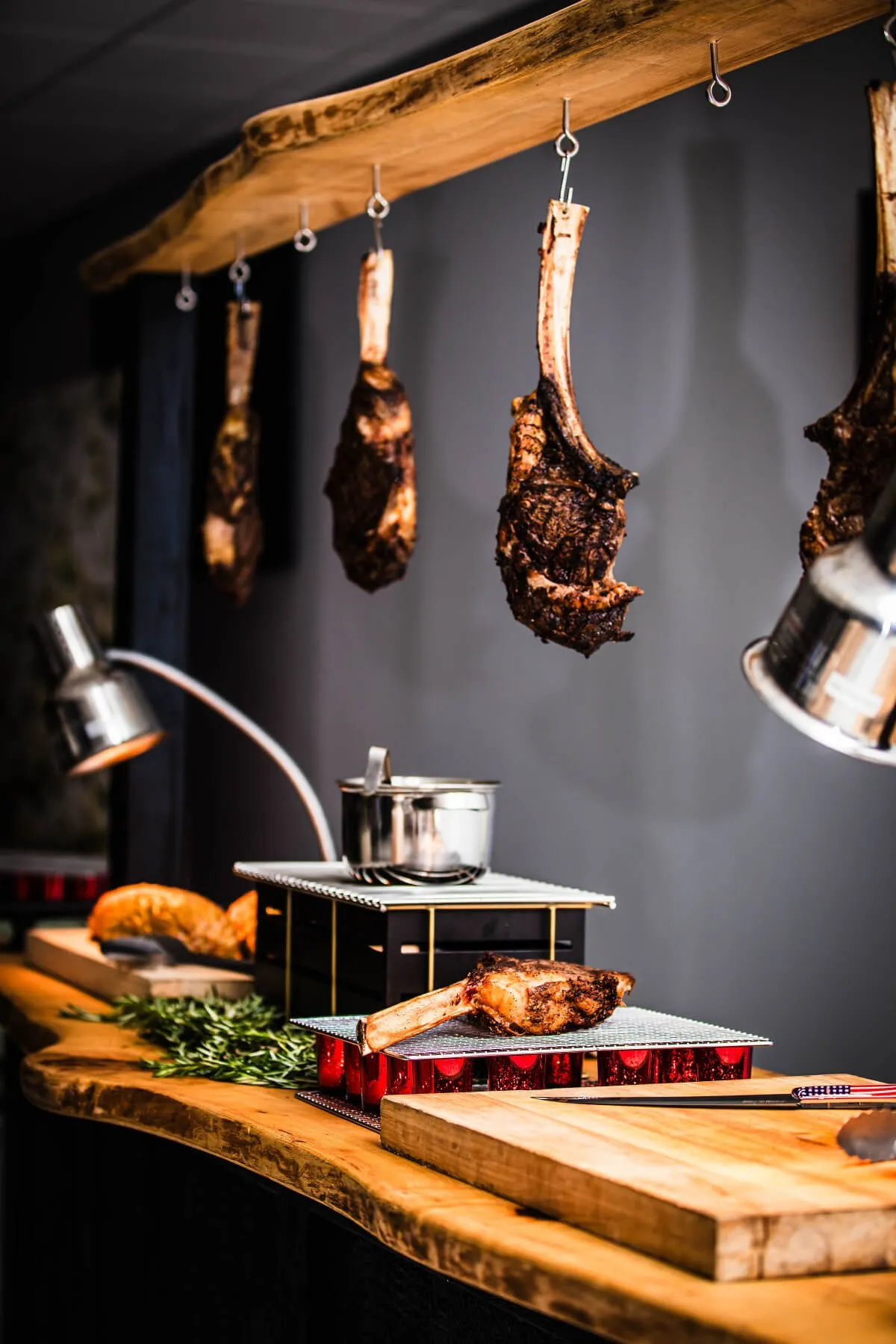 Grilled food station at a Baltimore party by Evolved Catering