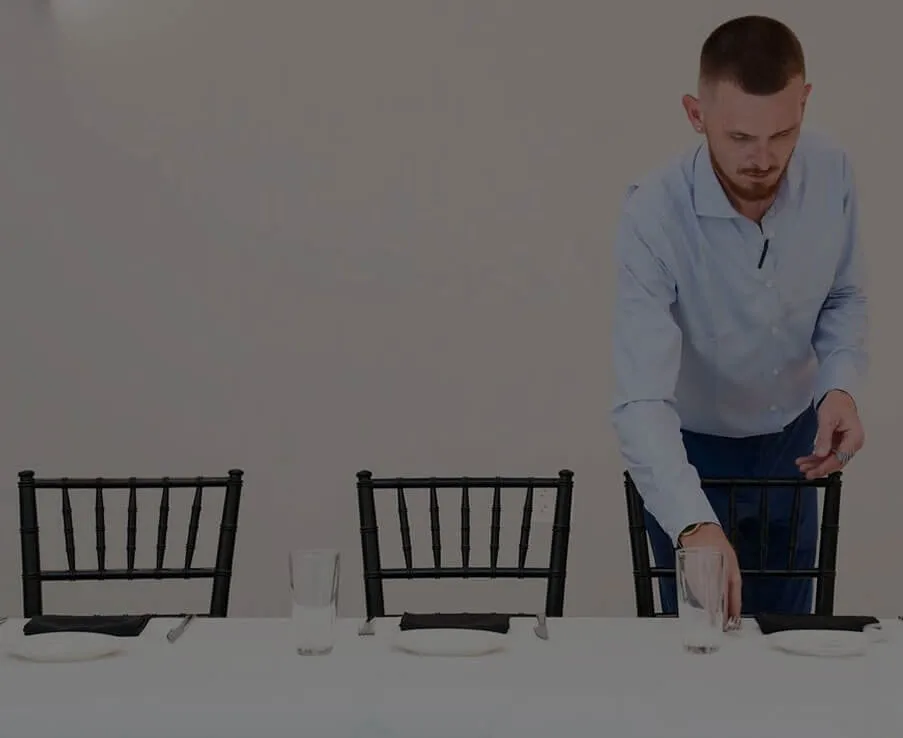 Catering team serving guests at a Baltimore event