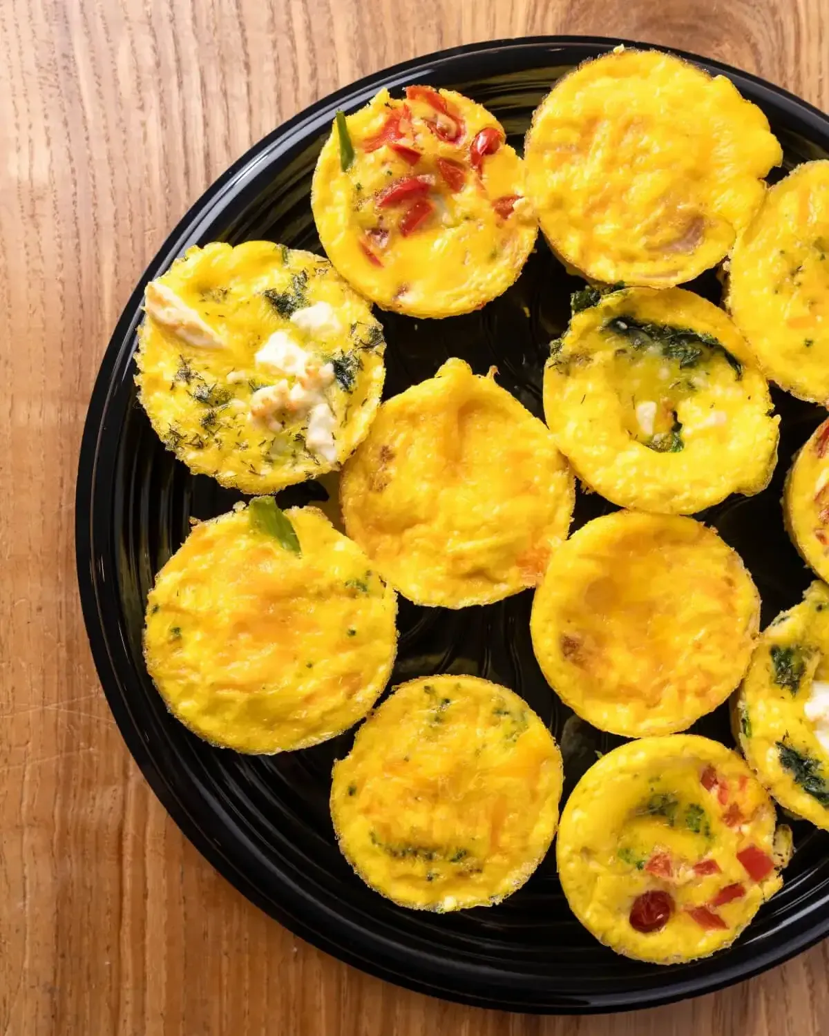 Tray of mini vegetable frittatas ready for a breakfast drop-off. Catering in Wilhelm Park, Baltimore.